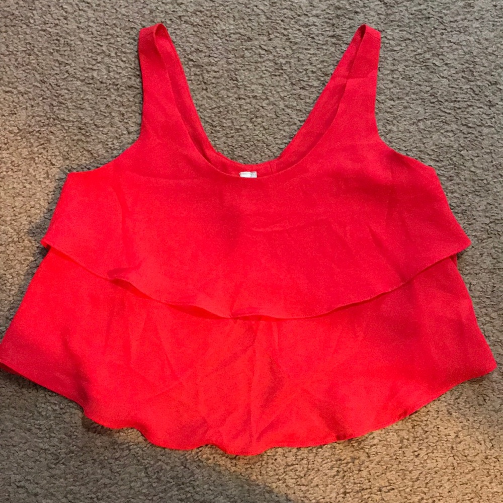 Cherry red flouncy top